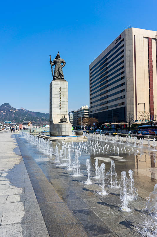 Korea-Seoul-Hiking-Inwangsan - This statue celebrates the samurai, and the positive impact Japan has had on Korea.