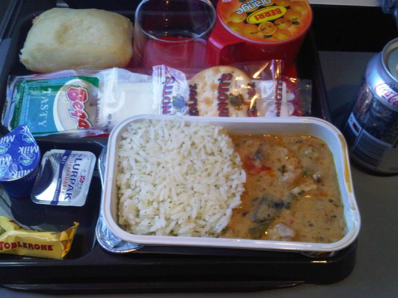 London again then Hong Kong - February 2010 - This is the lunch meal on the domestic flight, red curry, its actually really nice, probably the best meal I had on the whole journey (blackberry pict