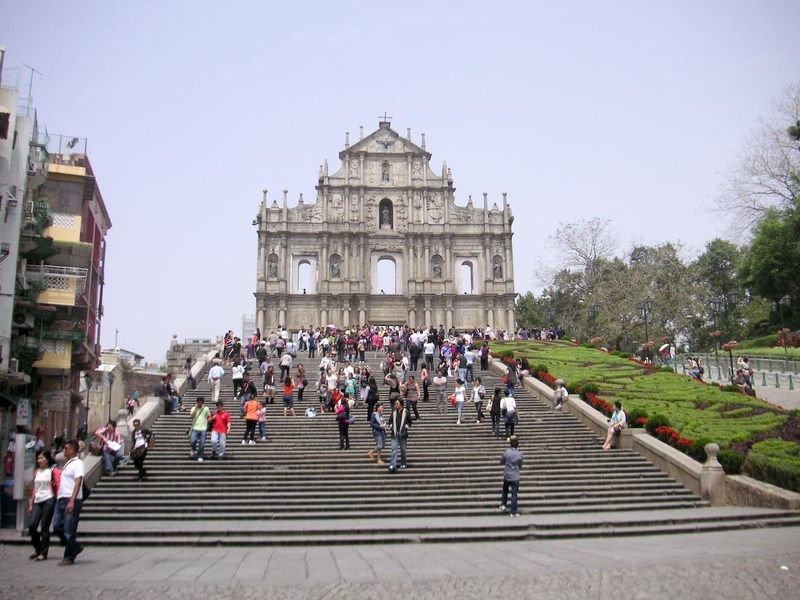 Macau-Casino-Ferry-Custard Tart - The ruins of St Pauls cathedral.