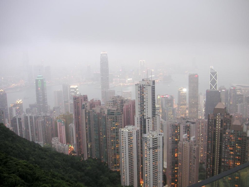 Hong Kong-The Peak-View - Starting to get dark.