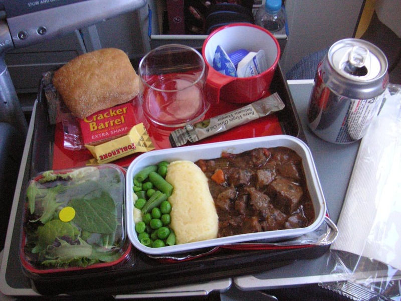 London again then Hong Kong - February 2010 - Meal was a beef stew thing, as you can see the basic format of the meal is the same as qantas domestic flights. Ice creams were offered later on (this