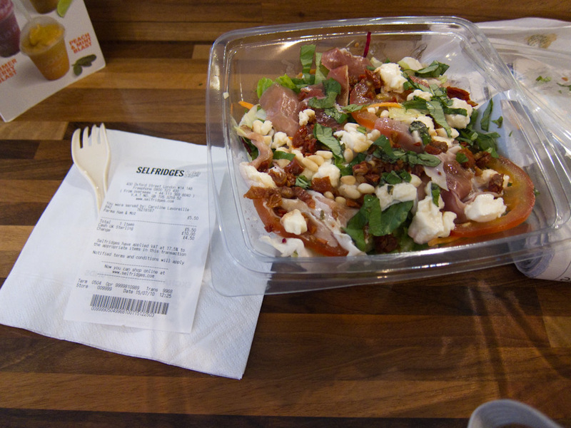 England-London-Museum-Airport-Heathrow - This is the salad I had at Selfridges for lunch, very delicious with Parma ham.