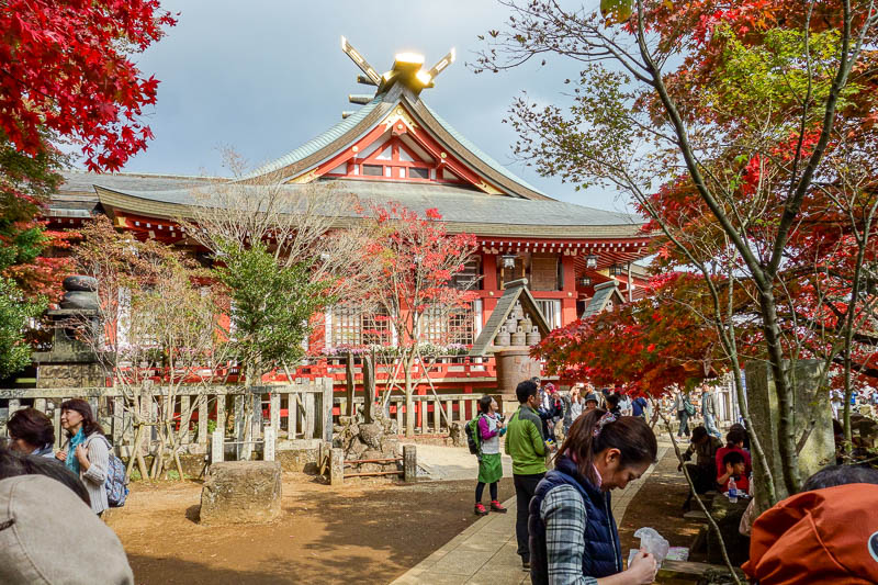news - A very colorful temple on Mount Oyama. It was a busy mountain.