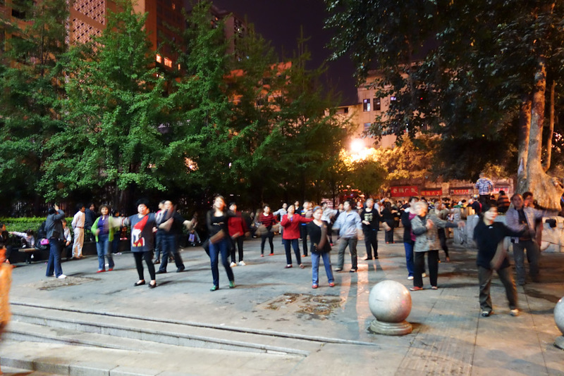 China-Chongqing-Shapingba-Dancing - The square / line dancing is so popular you might just need to book.