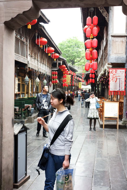 China-Chengdu-Jinli-Shopping Street-Peoples Park - I took a photo of this girl taking a photo of me.