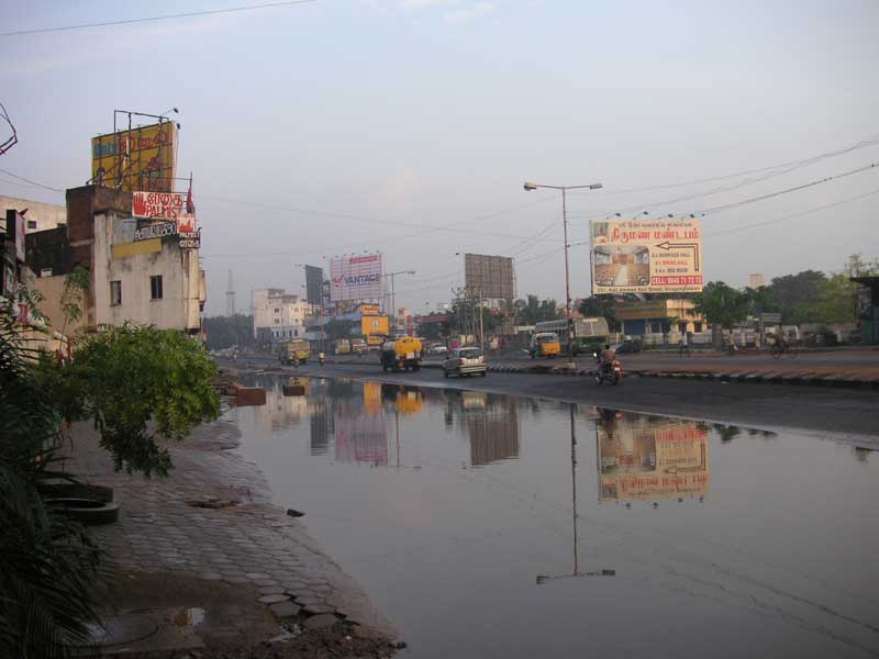 India-Chennai-Flood - View to the left of hotel