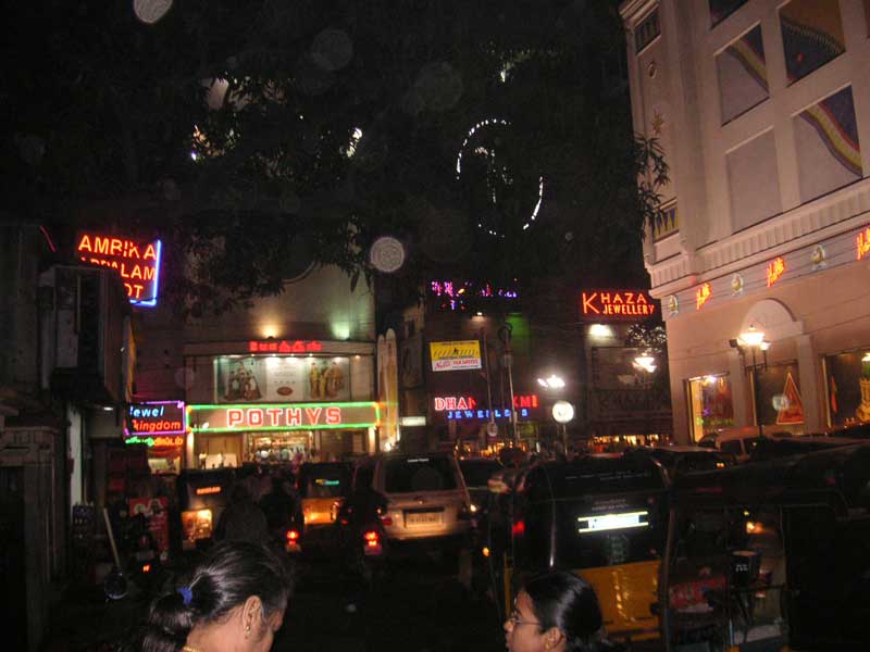 South East Asia December 2005 - T.Nagar - the building on the right of this picture is the nicest shop in all of Chennai, it stands out like a sore thumb. It is of course where I am 
