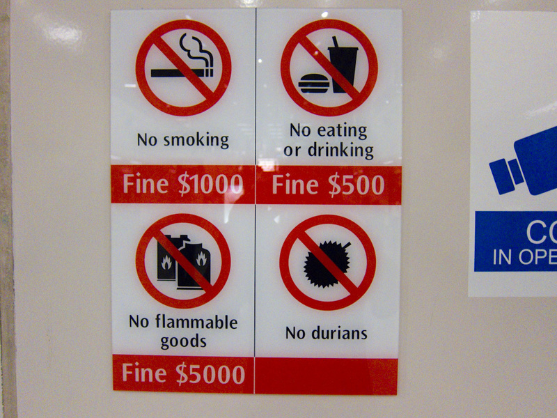 Singapore-Little India-Food - No durian on the train.