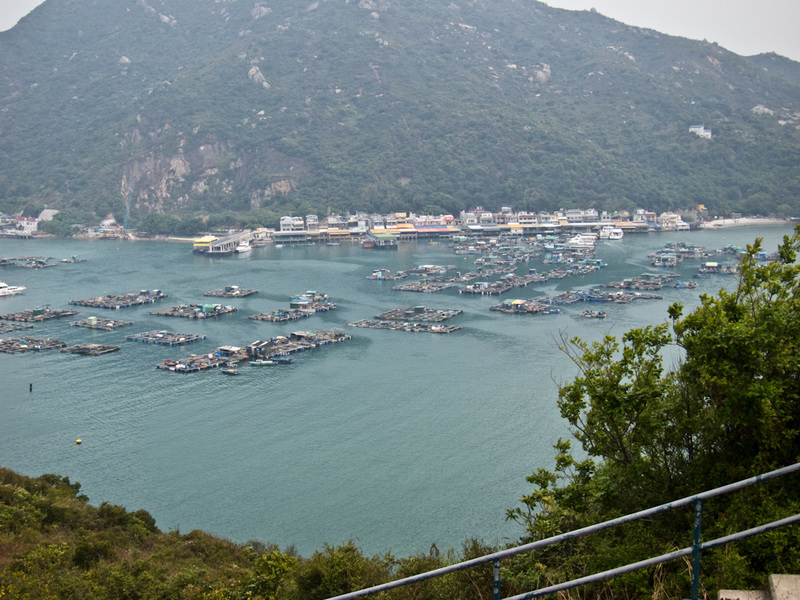 Hong Kong-Hiking-Ferry-Lamma Island - After walking over and around the mountain you get to this view of the floating village of Sok Kwu Wan, its fairly impressive looking, different to an
