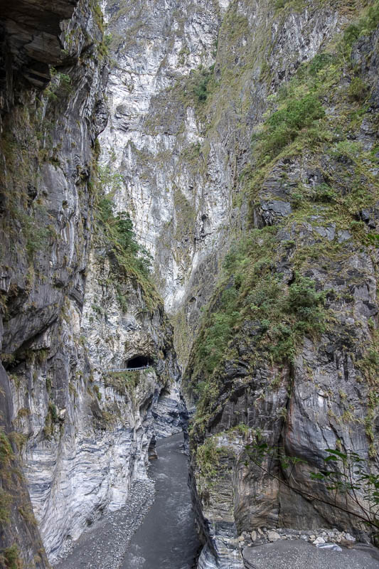 Taiwan-Hualien-Taroko Gorge - Its a river at the bottom. The cliffs are very steep and very high. It is really hard to photograph and give a sense of scale.