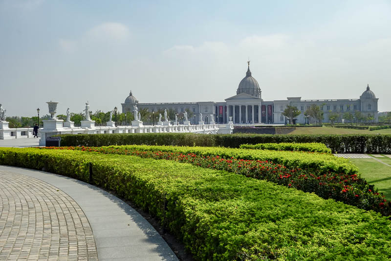 Taiwan-Tainan-Baoan-Chimei Museum - This is the actual front of the building, which is a huge structure, with even larger manicured grounds. There were lots of wedding photos being taken