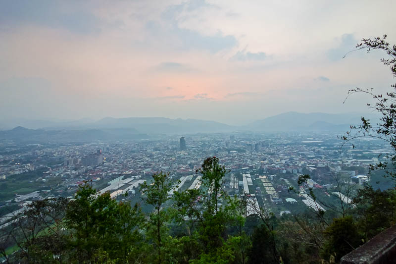 Taiwan-Puli-Hiking-Sunset - The whole of the city. A bit less orange at this point.