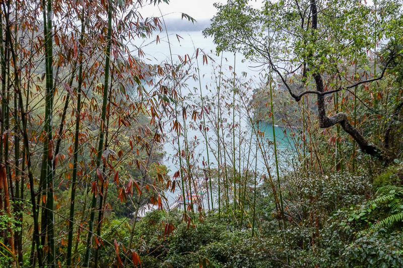 Taiwan-Sun Moon Lake-Rain - The fog cleared every now and then, and allowed for photos of blue water such as this one.