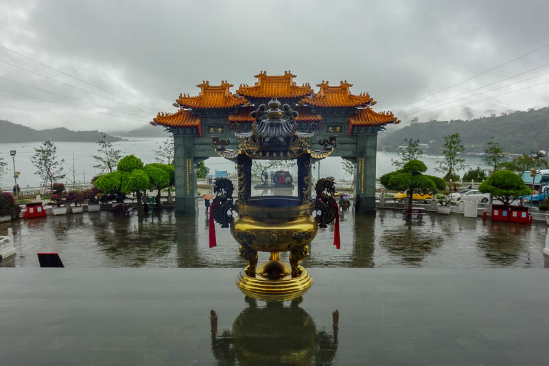 Taiwan-Sun Moon Lake-Rain - View from temple.